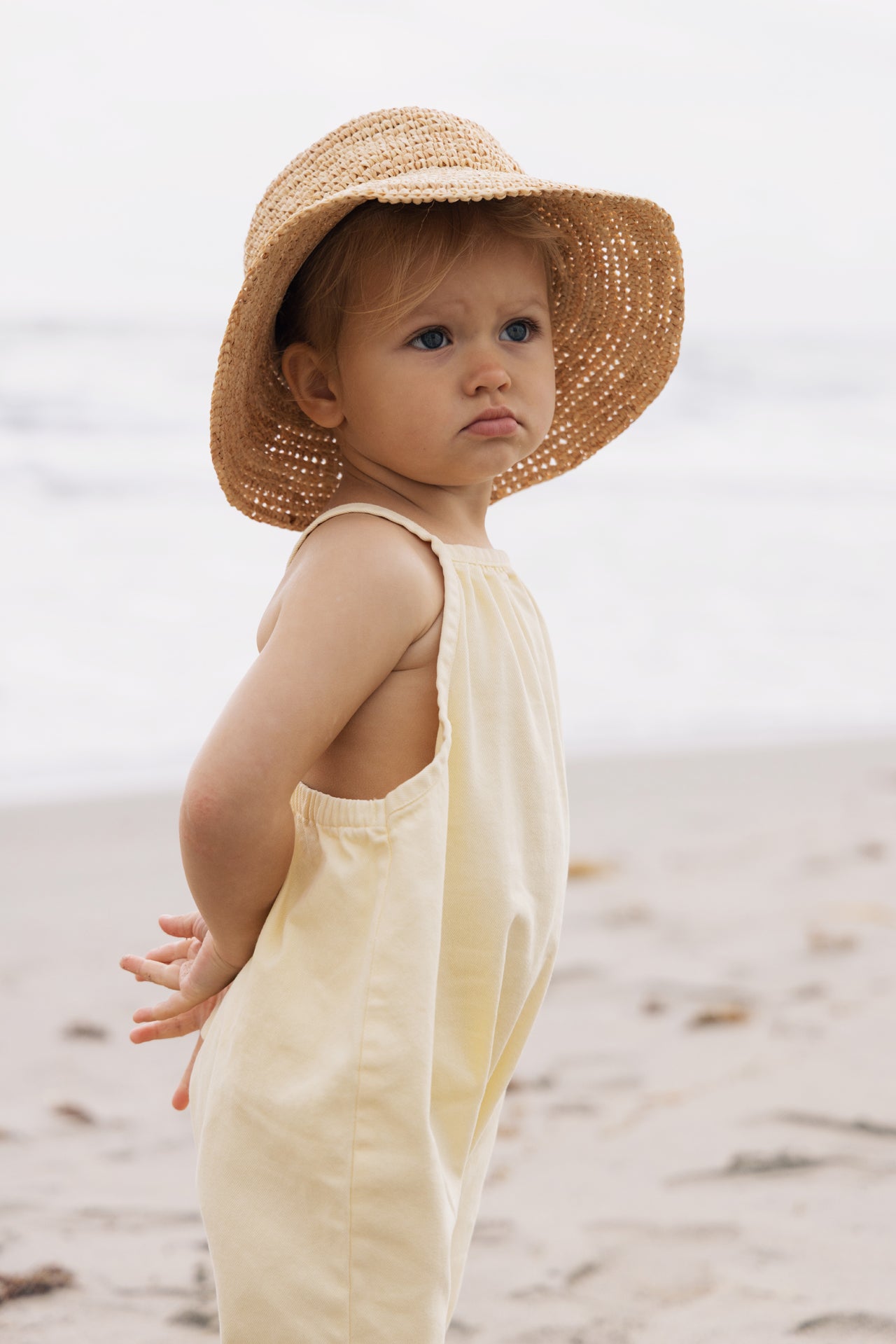 DENIM LONG ROMPER YELLOW DENIM