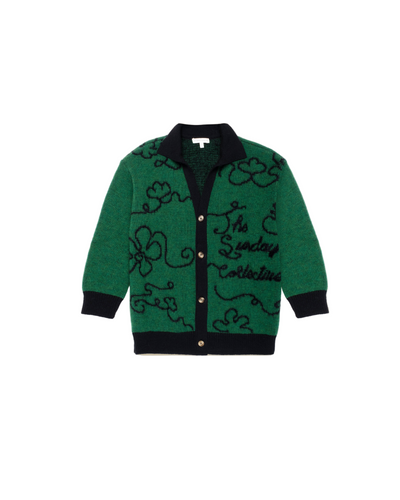 F25k7214 The Sunday Collective collared classroom cardigan with intarsia