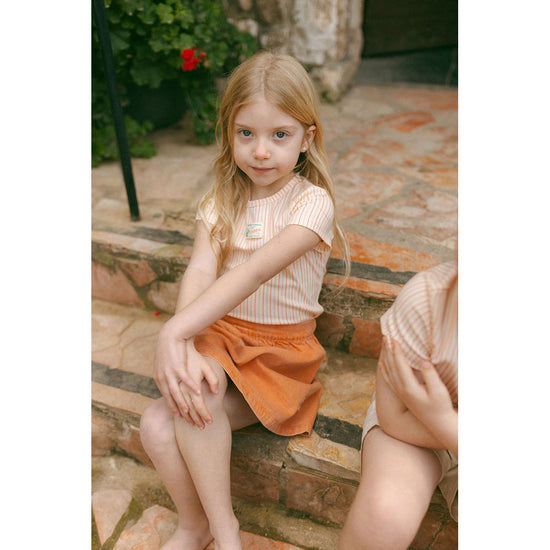 Funday Orange Denim Skirt