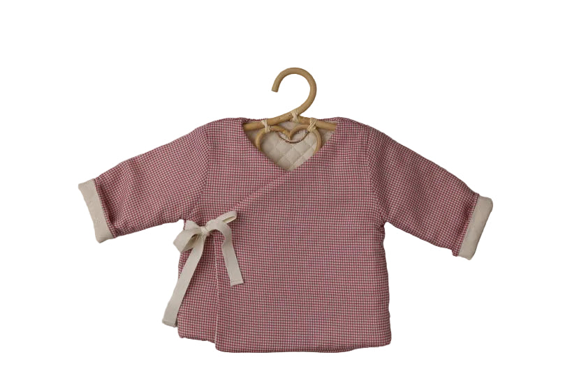Wrap Jacket in Brick Checkered