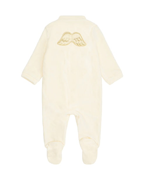 NB4700G MARIE-CHANTAL VELOUR GOLD ANGEL WING SLEEPSUIT