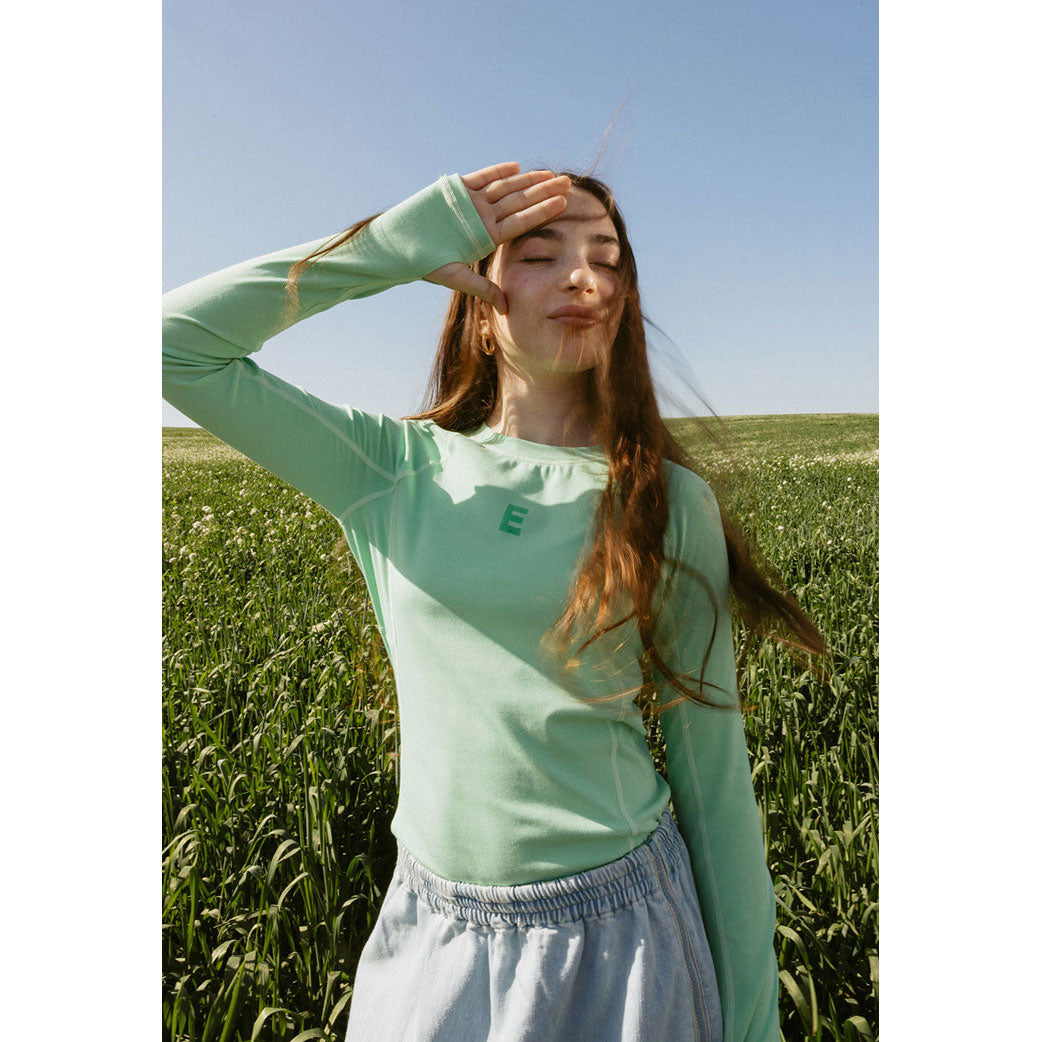 ELS2605 Green E Logo Stitch Tee