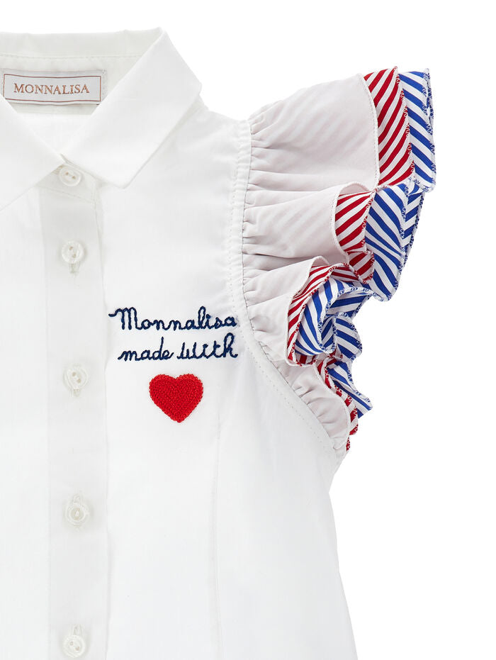 Monnalisa Shirt With Embroidery