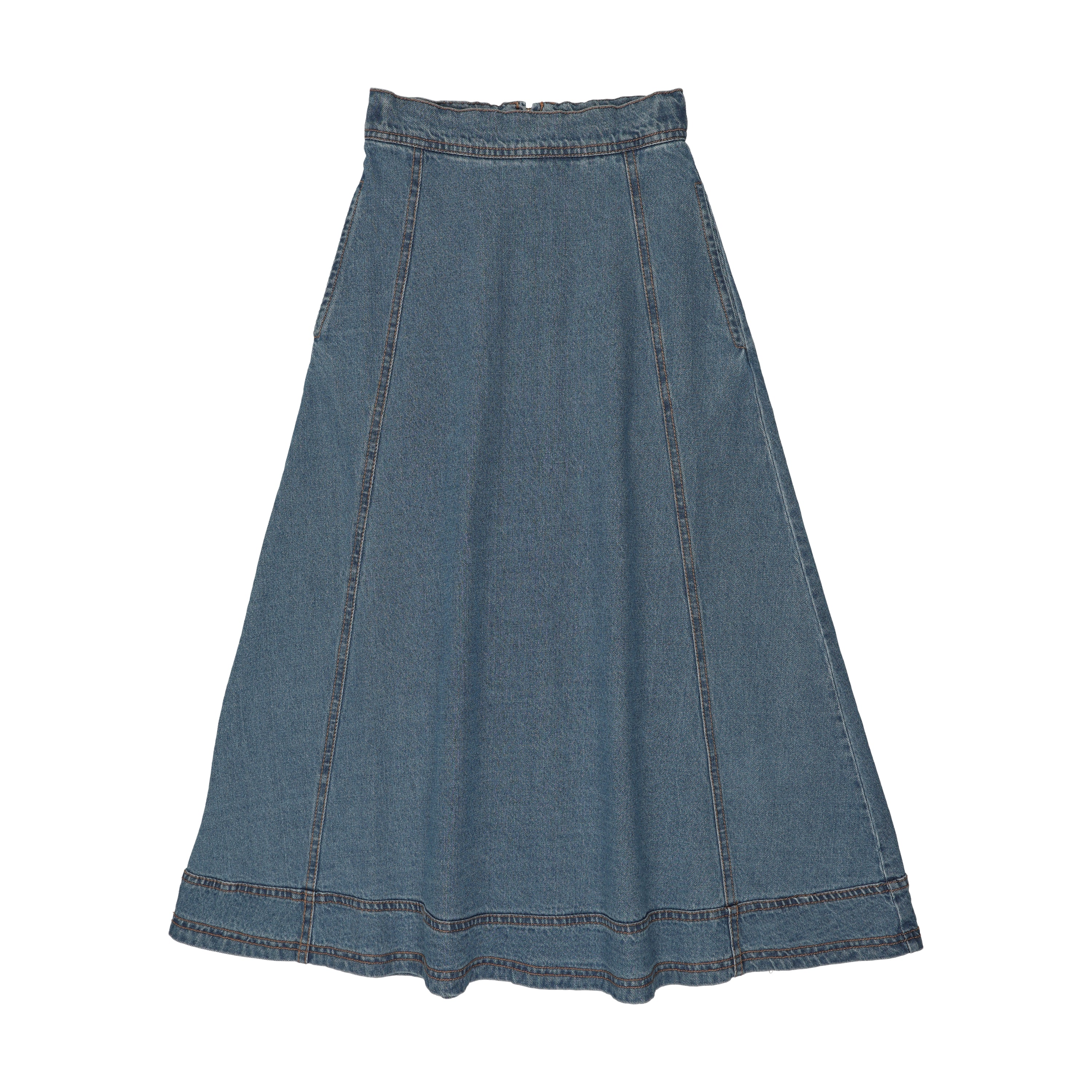 Kin Kin Denim Maxi Skirt Blue denim