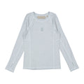 ELS2603 Light Blue Heather E Logo Stitch Tee