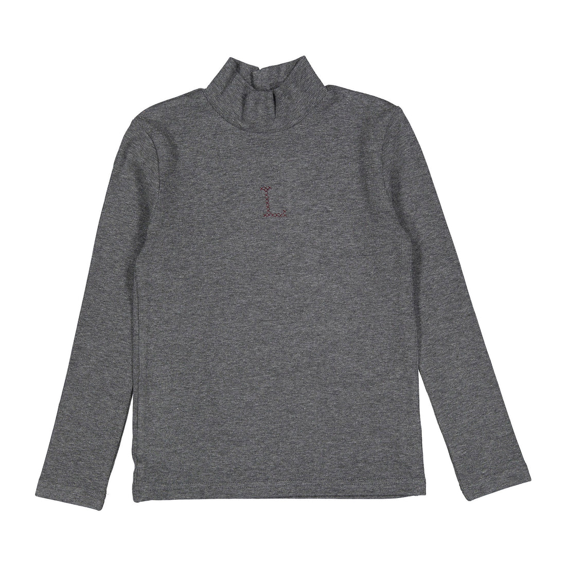 Lbl209a Jersey de cuello alto color gris liso.