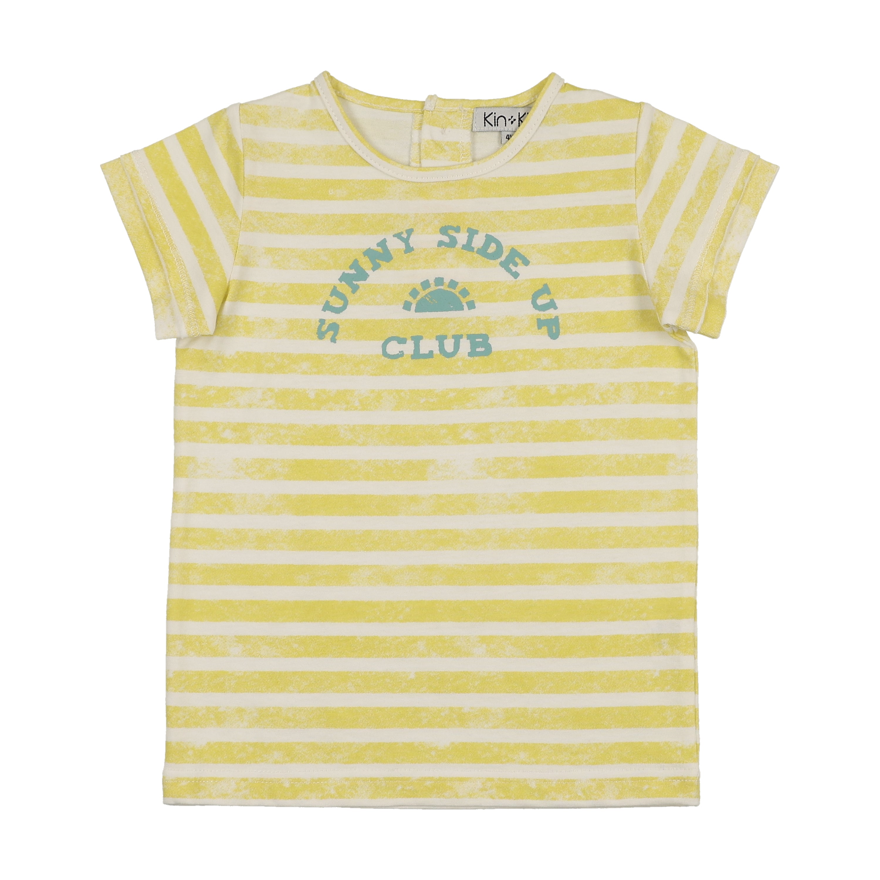 SHORT SLEEVE T SHIRT NEON YELLOW STRIPES