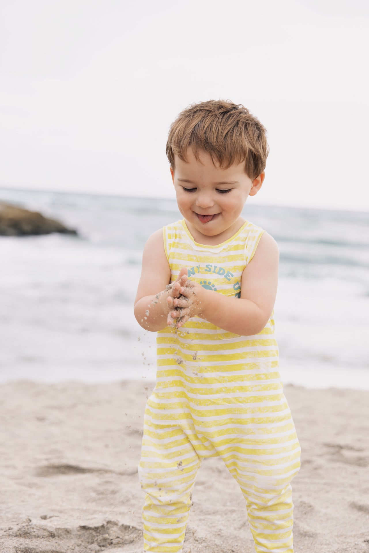 STRIPED LONG ROMPER NEON YELLOW STRIPES