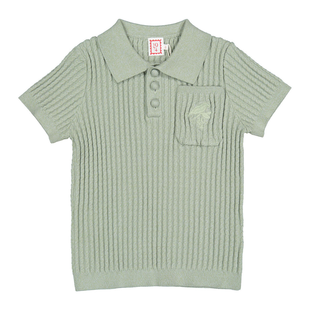 1984358 Sage Cable Knit Polo