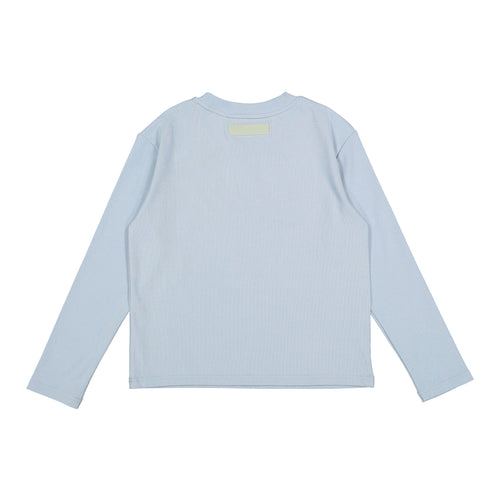 ELS2611 Navy Blue Puff Logo Boxy Tee