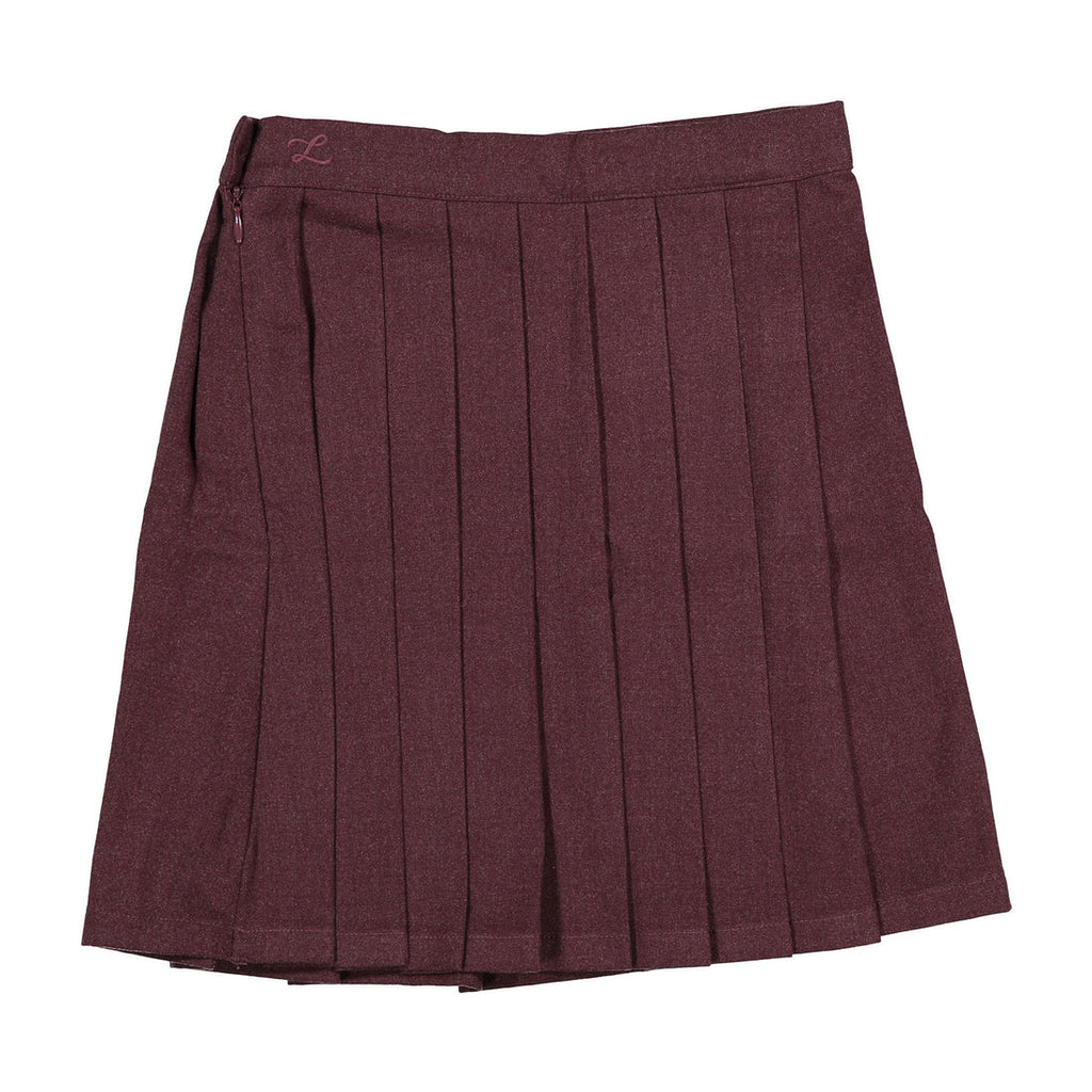 Falda plisada de lana color berenjena de L by Ladida lbl24
