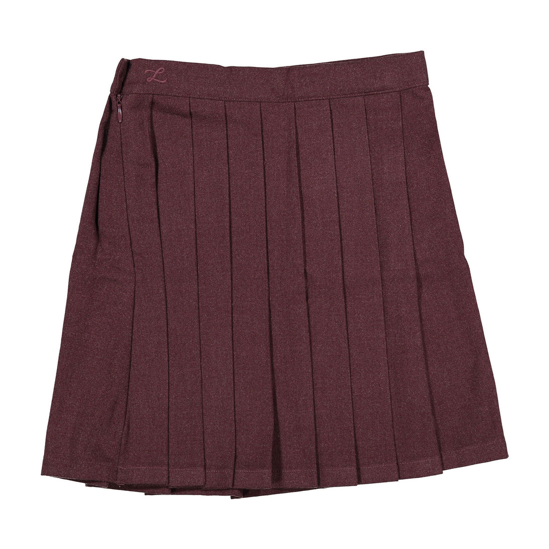 Falda plisada de lana color berenjena de L by Ladida lbl24