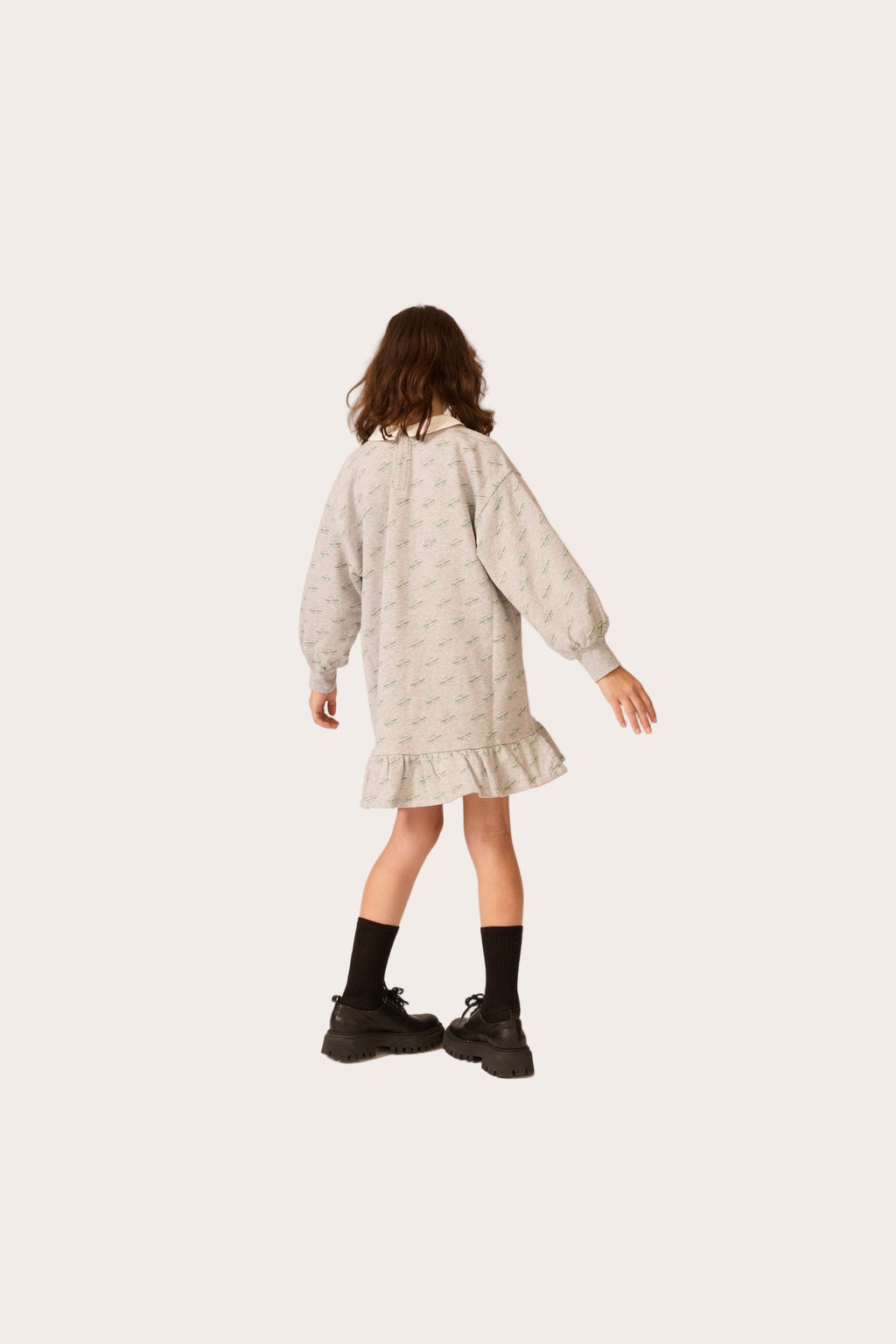 F25k4059 The Sunday Collective organic sweatshirt dress in Heather Grey