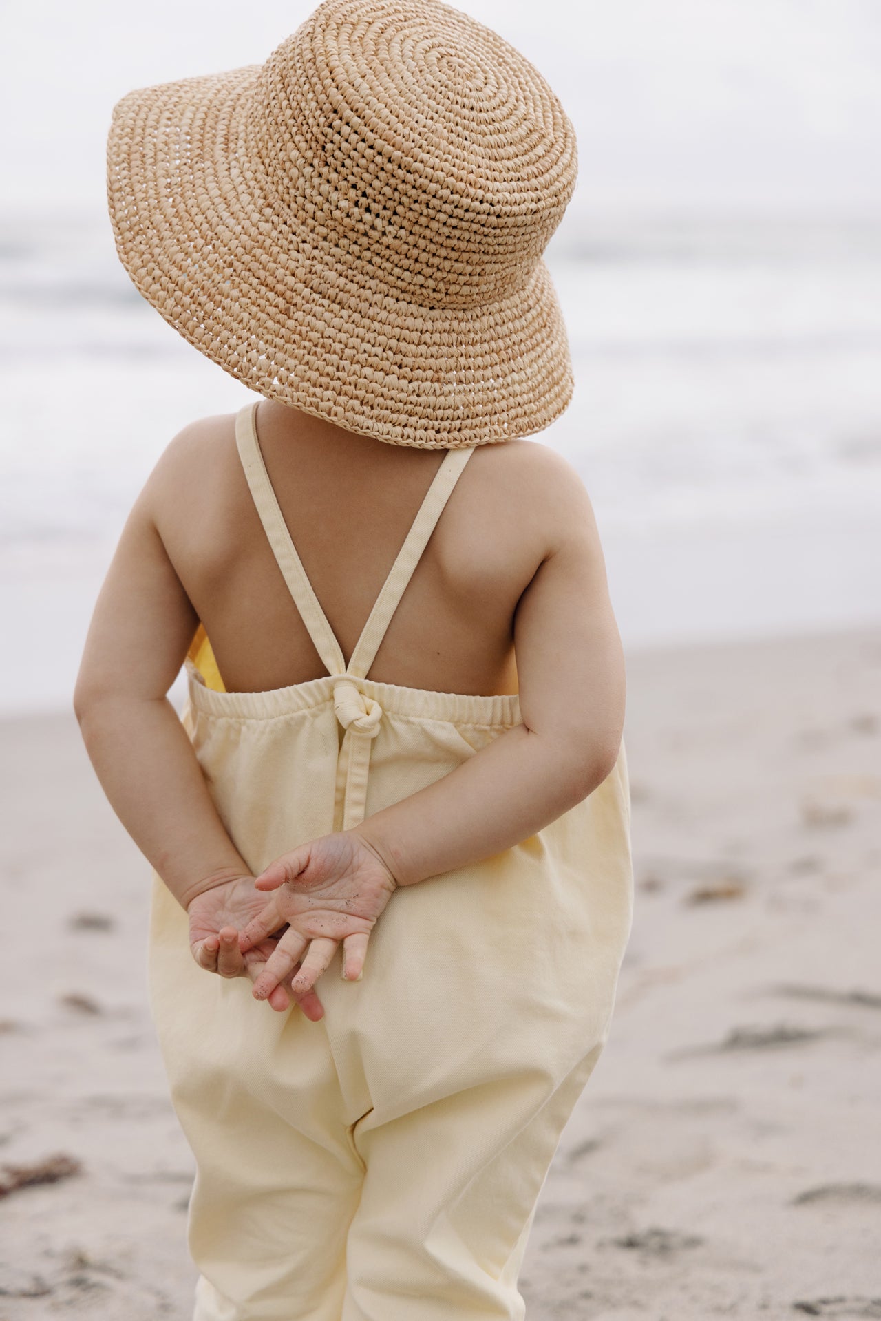 DENIM LONG ROMPER YELLOW DENIM