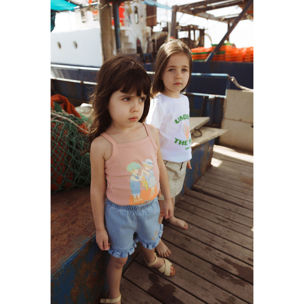 1984439 Denim Ruffle Short