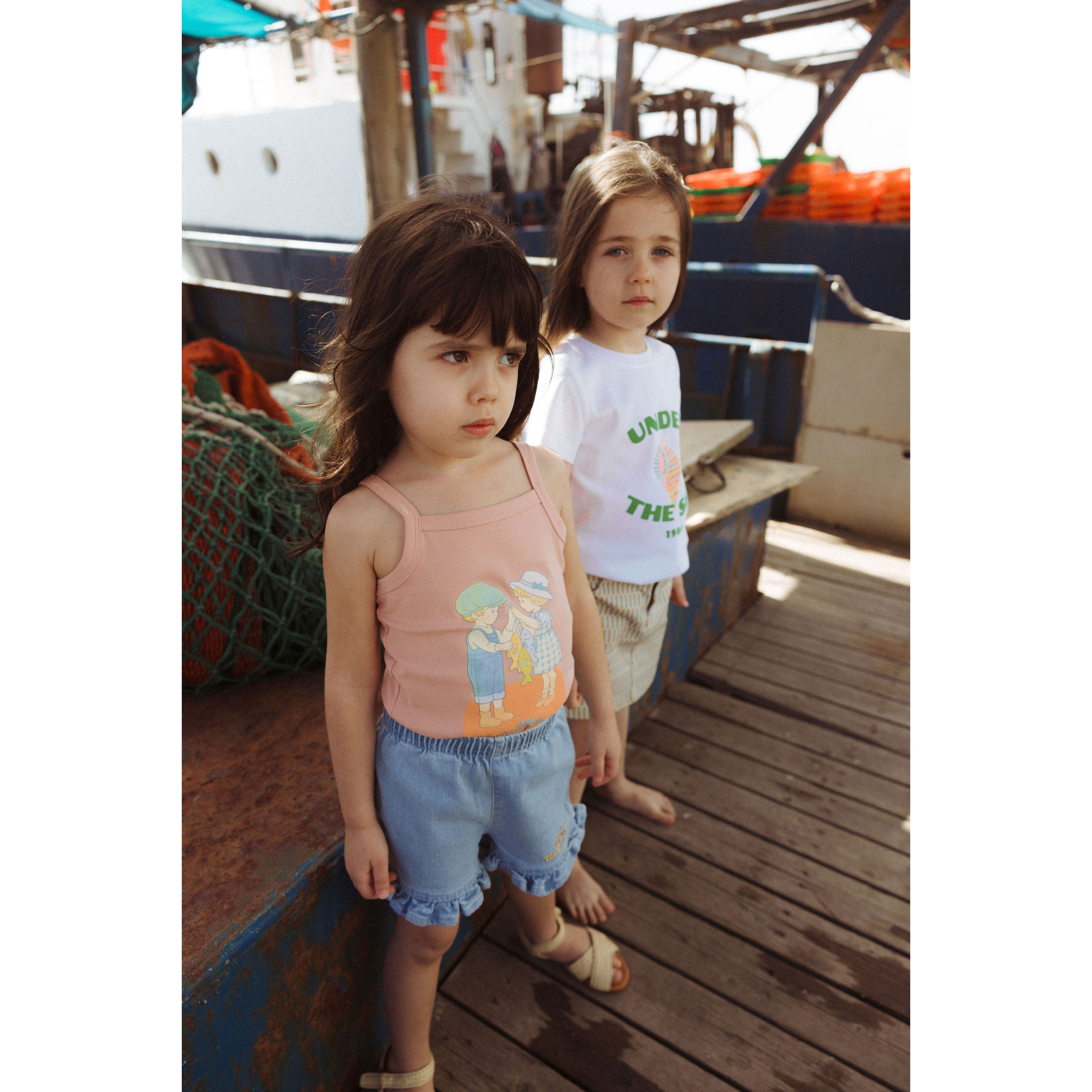 1984439 Denim Ruffle Short