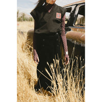 At2534a black corduroy skirt with the buttons and center