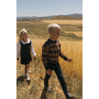 LBL07 Ladida Navy Jumper With Pleated Drop Waist