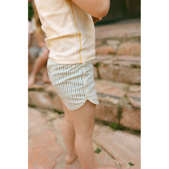 Funday Green Stripe Shorts