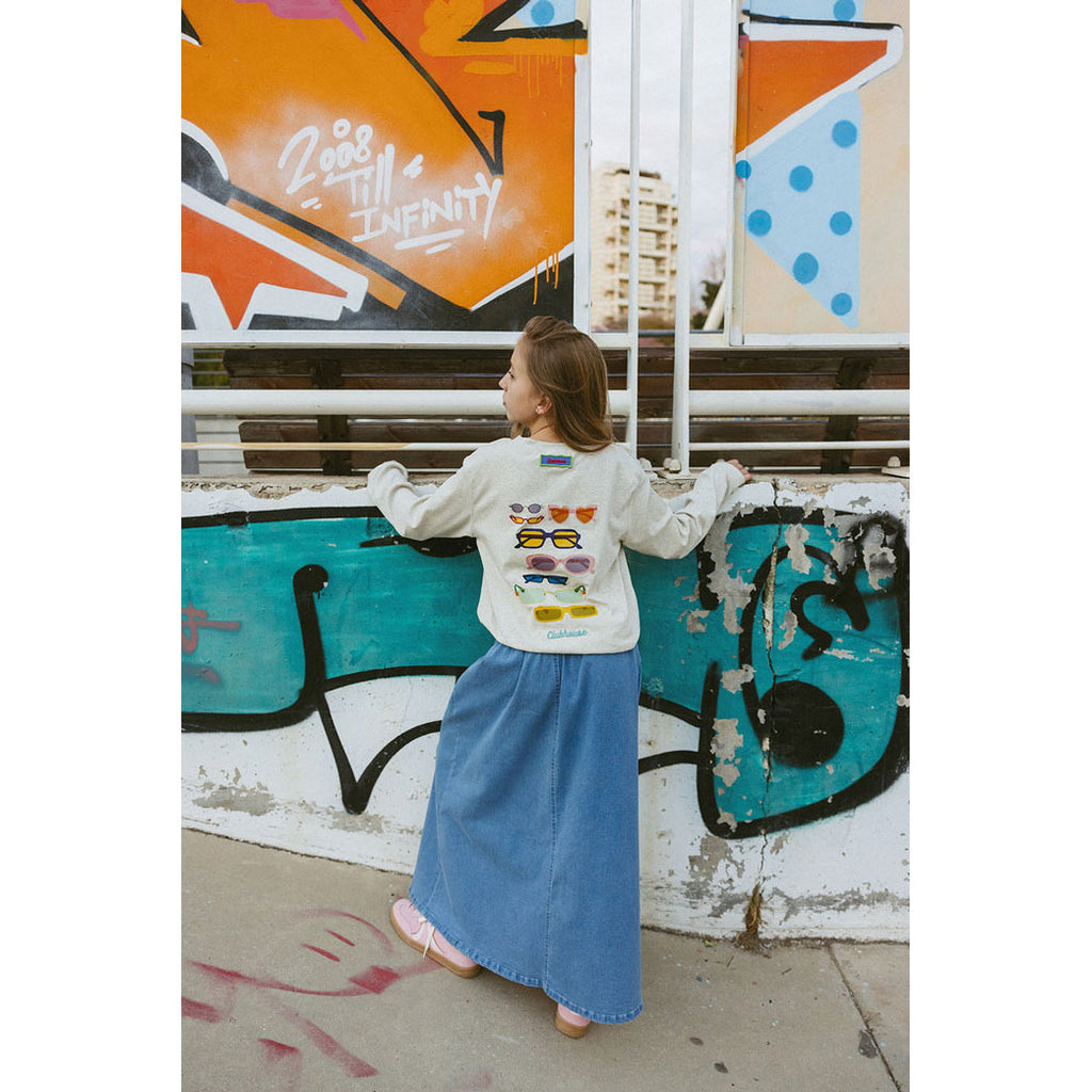 CH25129B Classic Clubhouse Light Denim Maxi Skirt