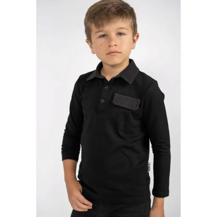 Kix K6208-BK Denim Stitch Shirt Black