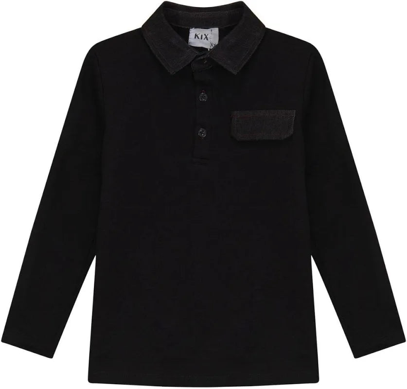 Kix K6208-BK Denim Stitch Shirt Black