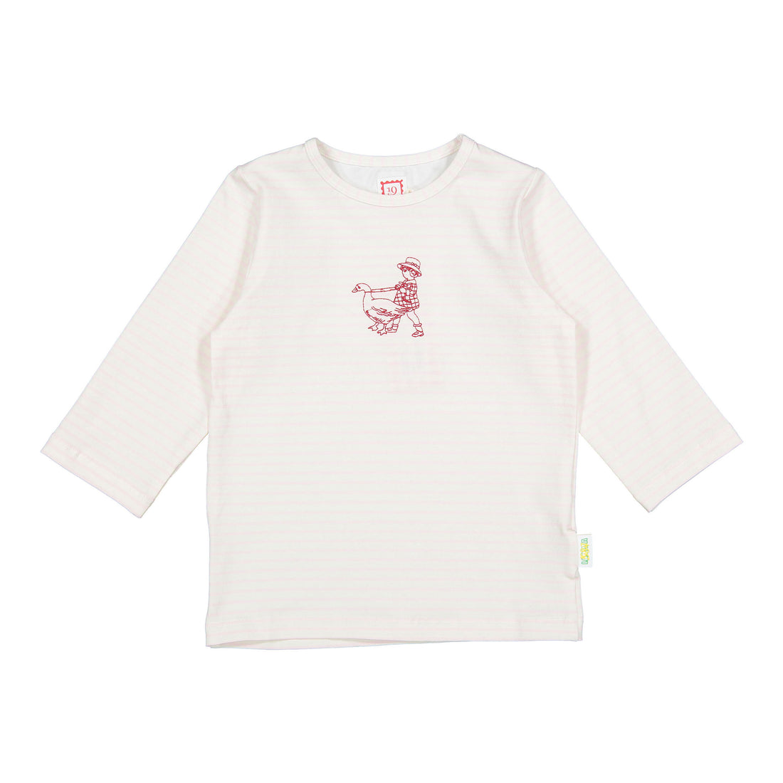 1984365 Pink Striped Embroidered L/S Tee