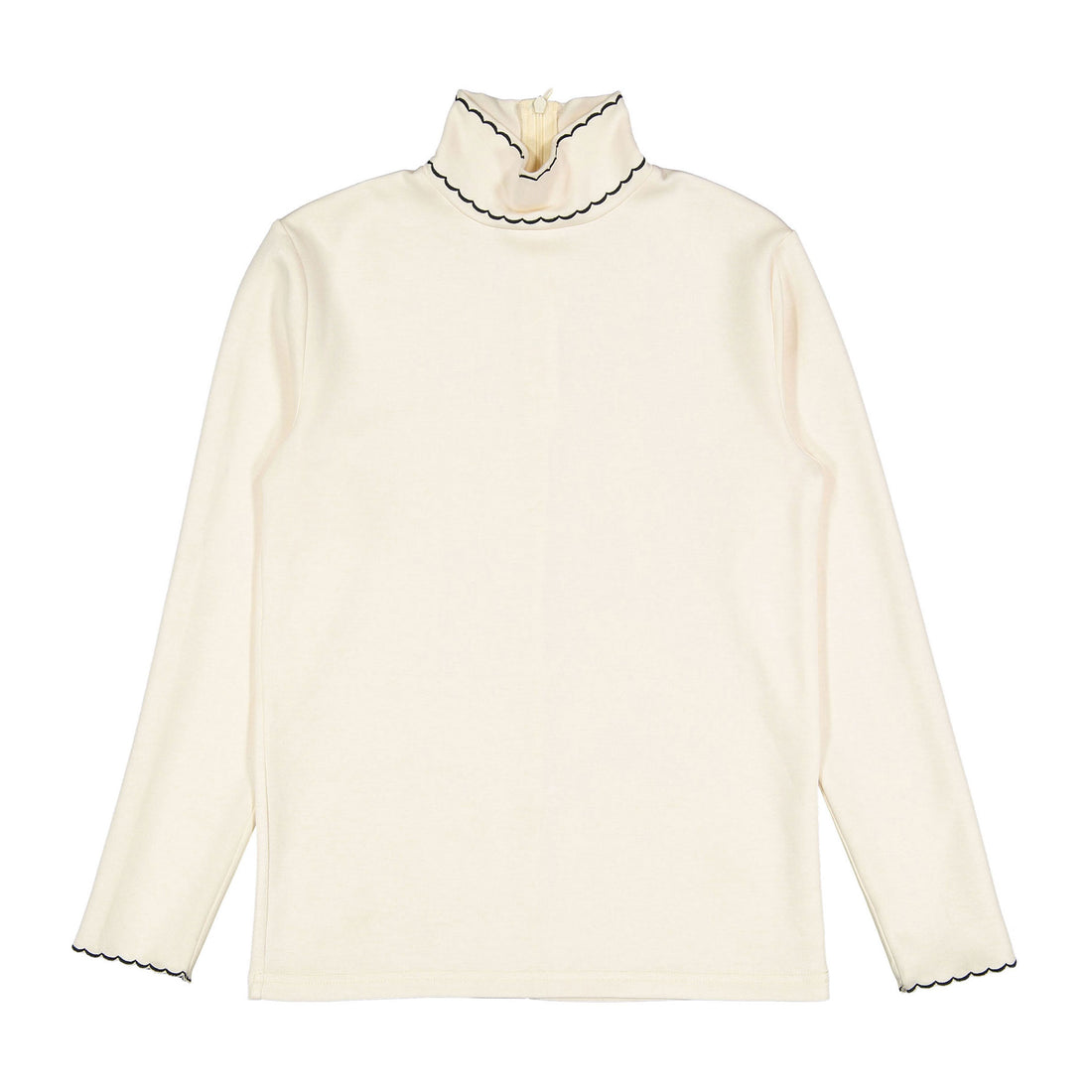 Ava scalloped trim turtleneck