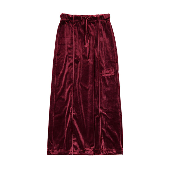 AT25125 Clubhouse Burgundy Velvet  loungewear set With Clubhouse  Logo