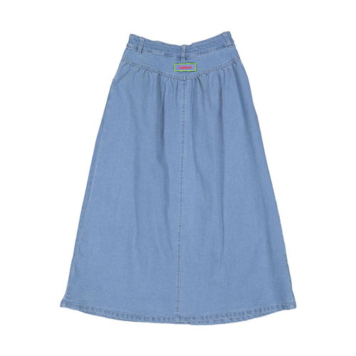 CH25129B Classic Clubhouse Light Denim Maxi Skirt