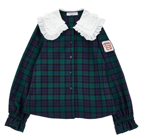 I1F308 6123 Philosophy FW25 LS Check blouse w collar