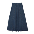 Navy Panneled Denim Skirt