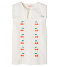 Mini Cherries Twill Dress Off White