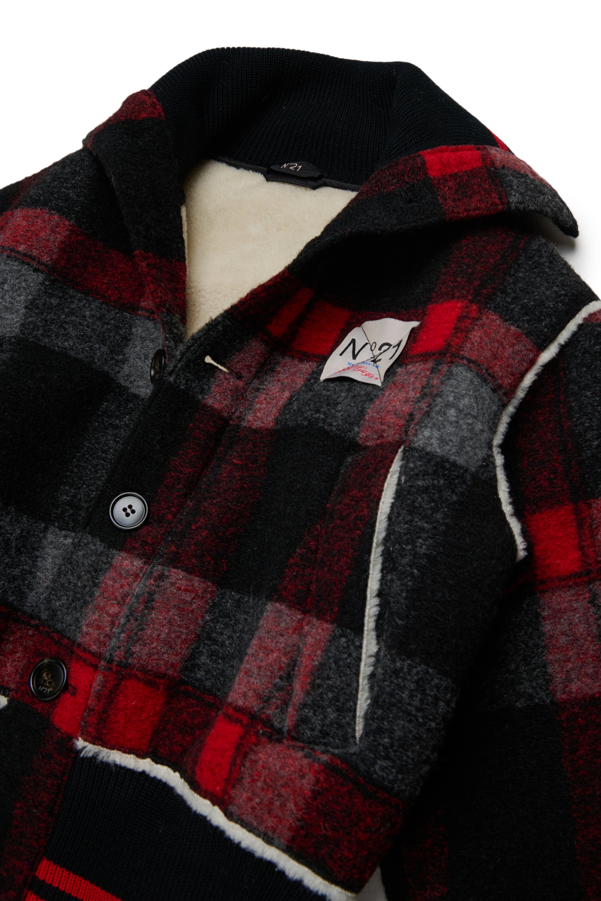 PLAID BOMBER JACKET - BLACK
