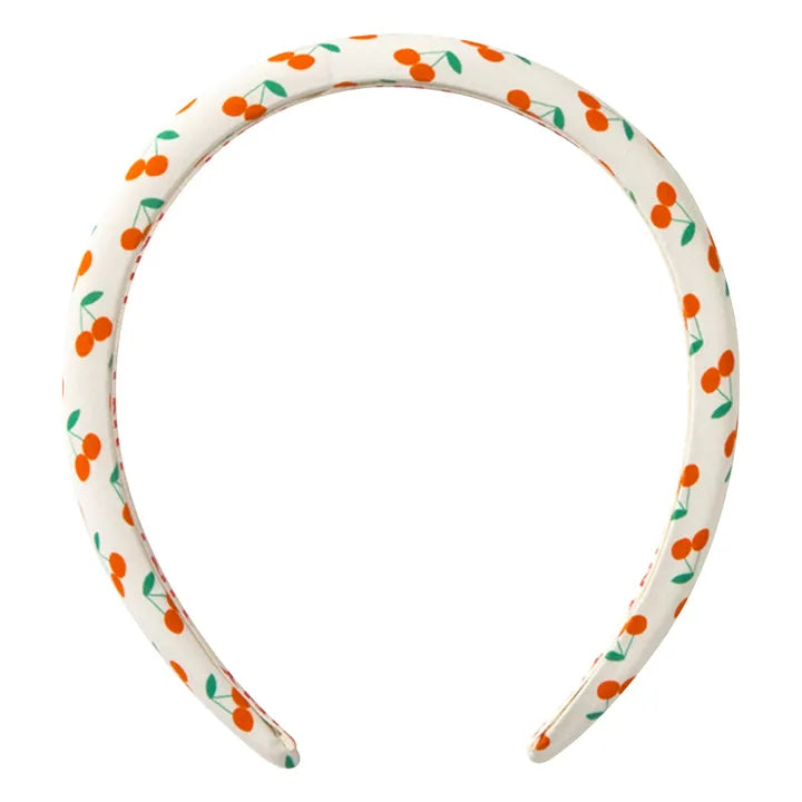 Cherries Padded Headband Off White
