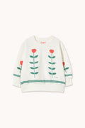 Red Roses Graphic Sweatshirt Off White