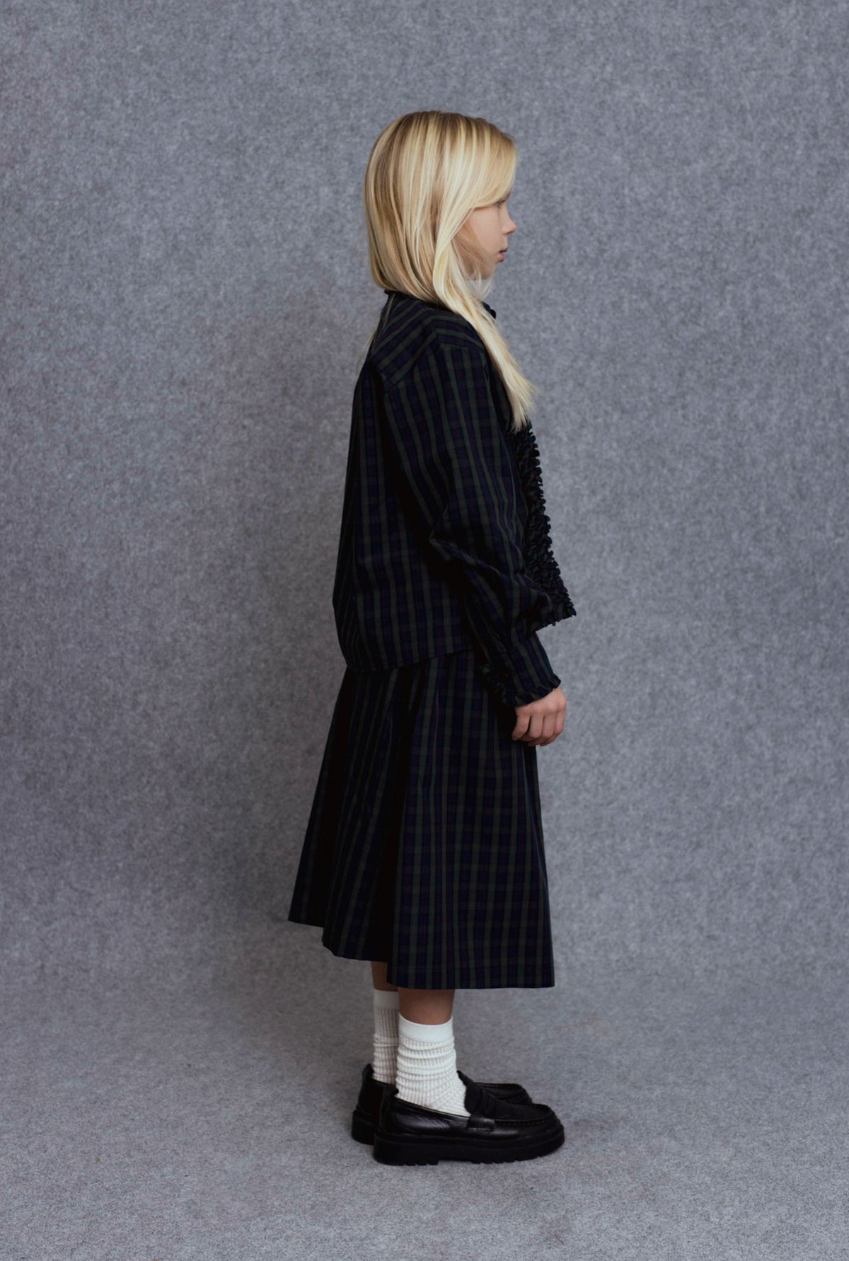 Unlabel RAVI Girls Green Checks Skirt