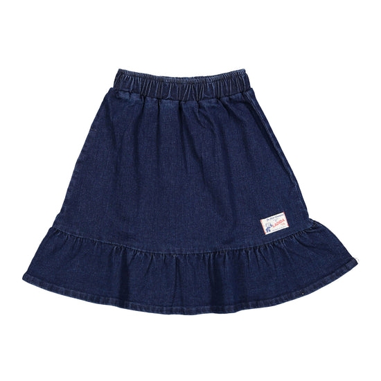 Lbl230 dark blue denim wash skirt