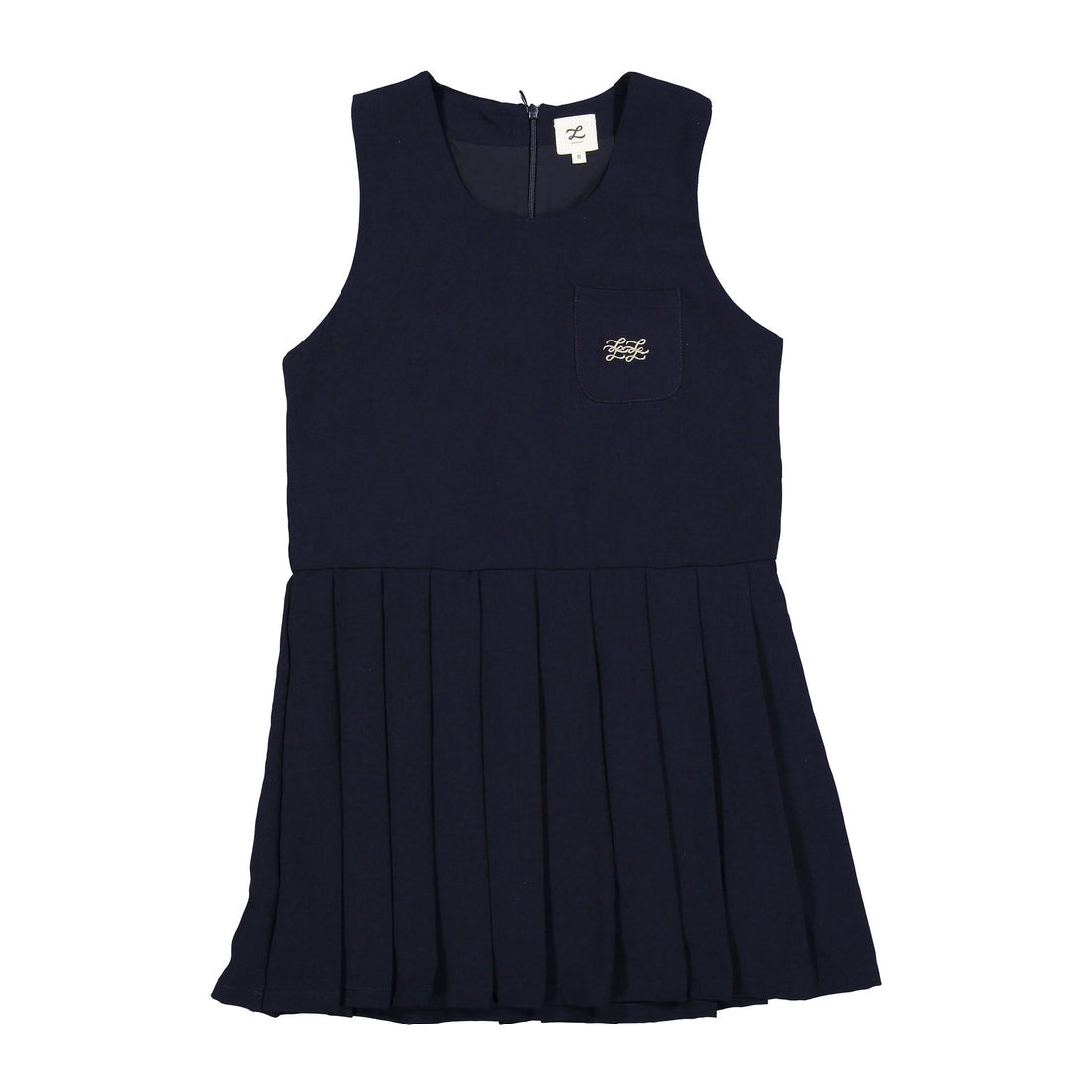 LBL07 Ladida Navy Jumper With Pleated Drop Waist