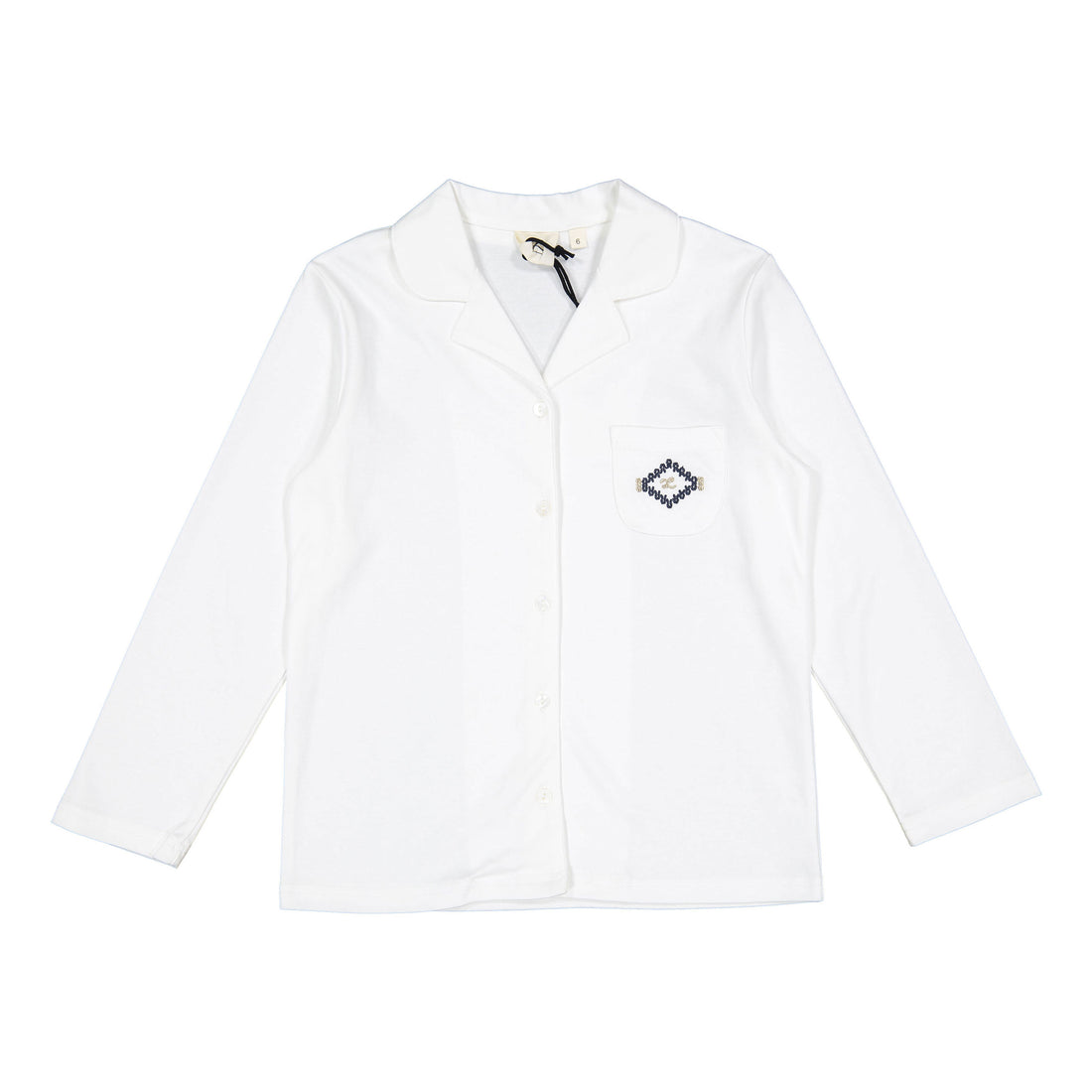 LBL50 Ladida White Boys Shirt With L Graphics On Pocket