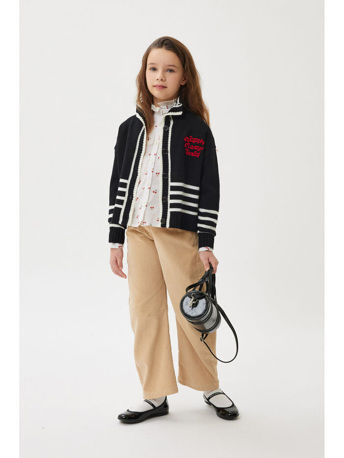 I9F804 6062 Philosophy FW25  LS Cardigan W Logo