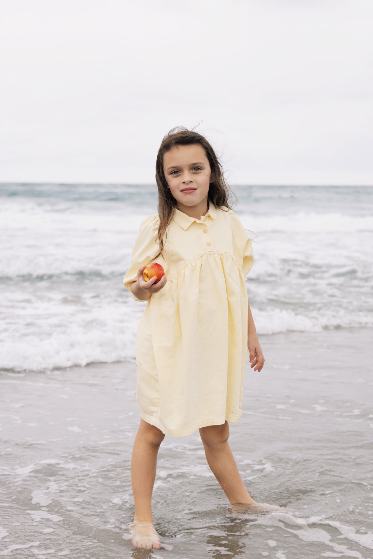 DENIM LONG SLEEVE SHIRT DRESS YELLOW DENIM
