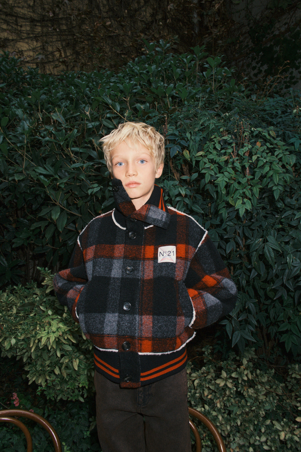 PLAID BOMBER JACKET - BLACK