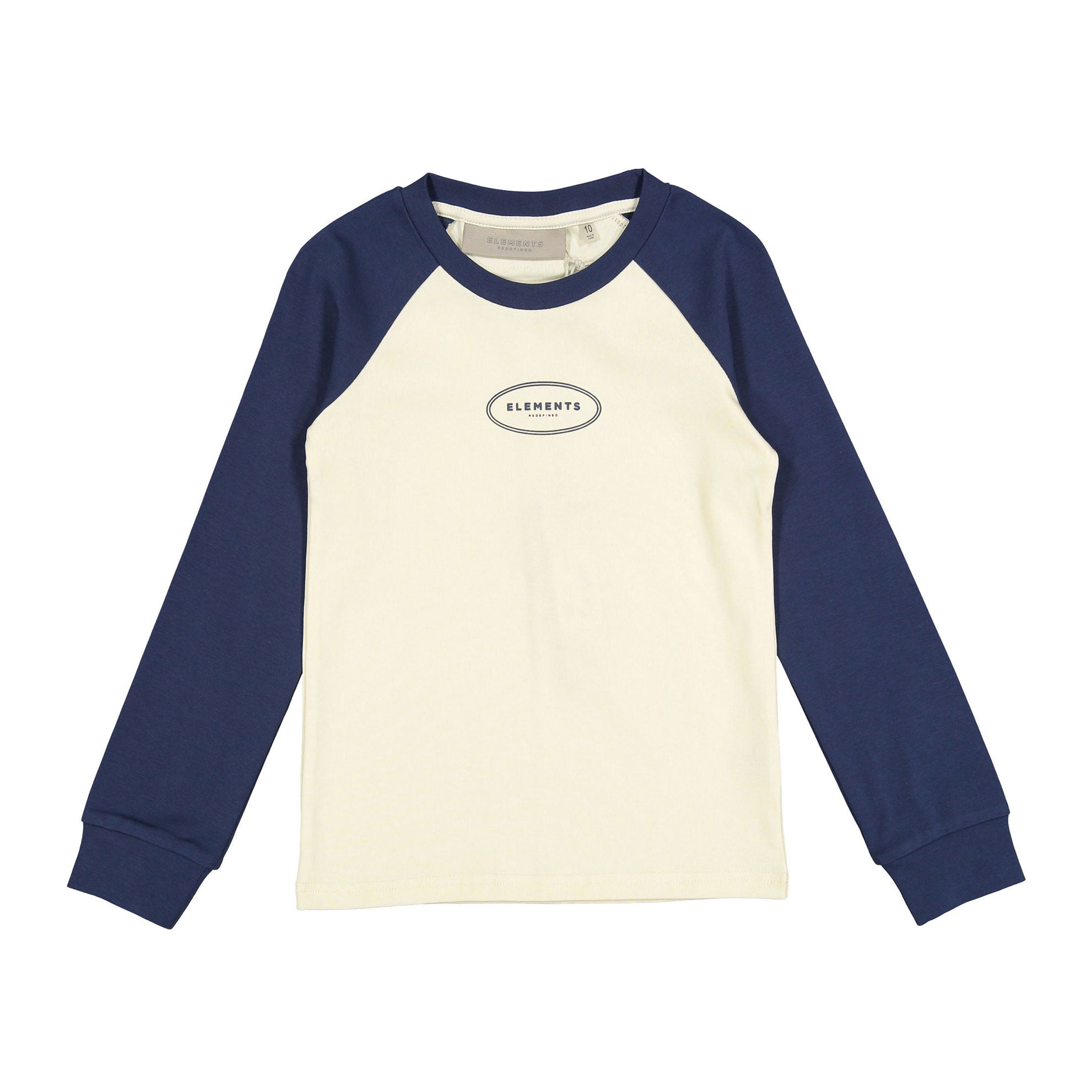ELS2623 Cream Two Toned Baseball Tee