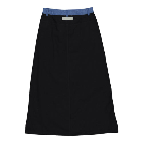 ELS2632 Black Jean Denim Contrast Skirt