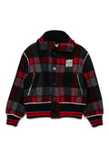 PLAID BOMBER JACKET - BLACK