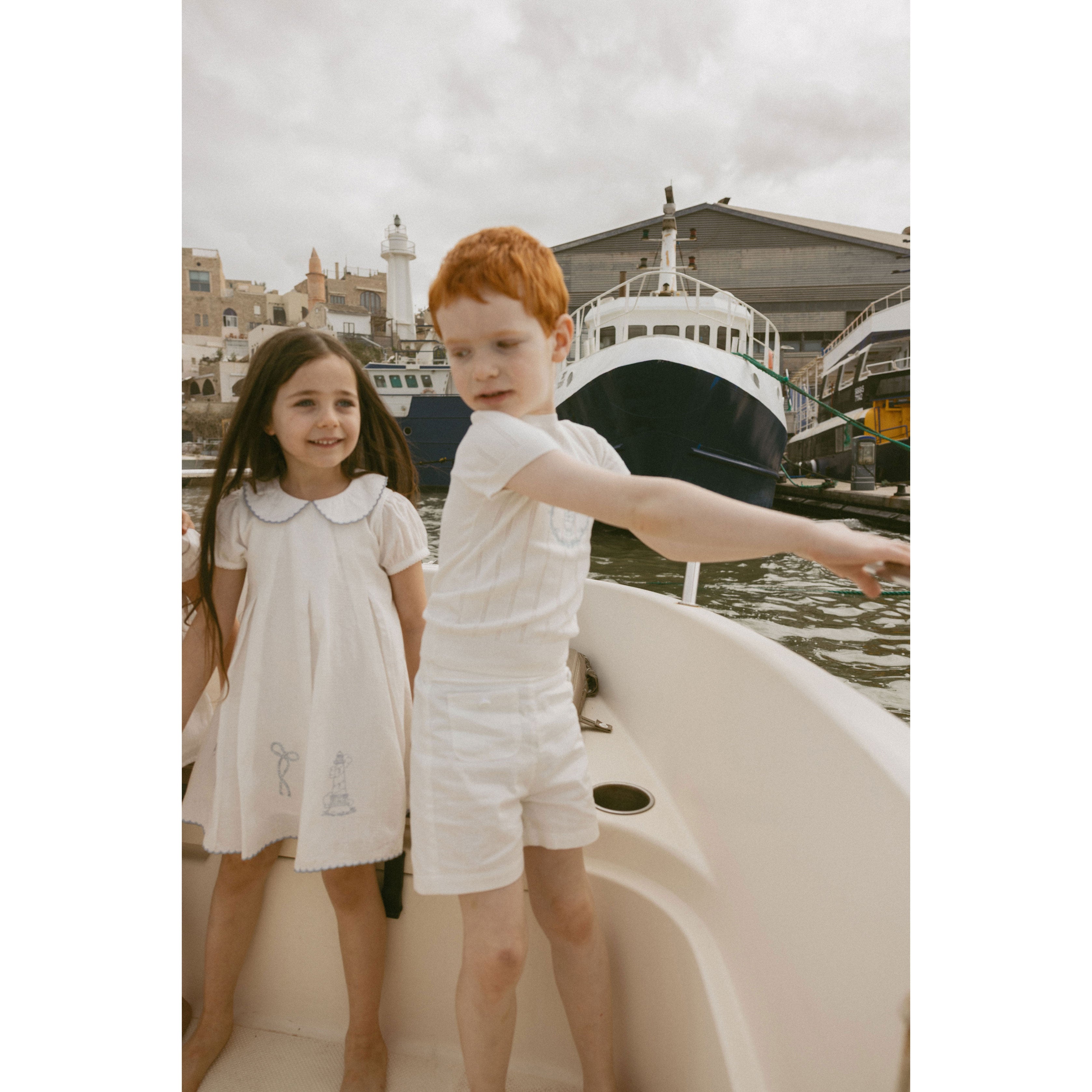 1984456 White Embroidered 3/4 Dress