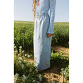 ELS2615 Light Denim Mock Zip Skirt