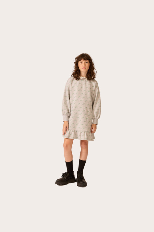 F25k4059 The Sunday Collective organic sweatshirt dress in Heather Grey