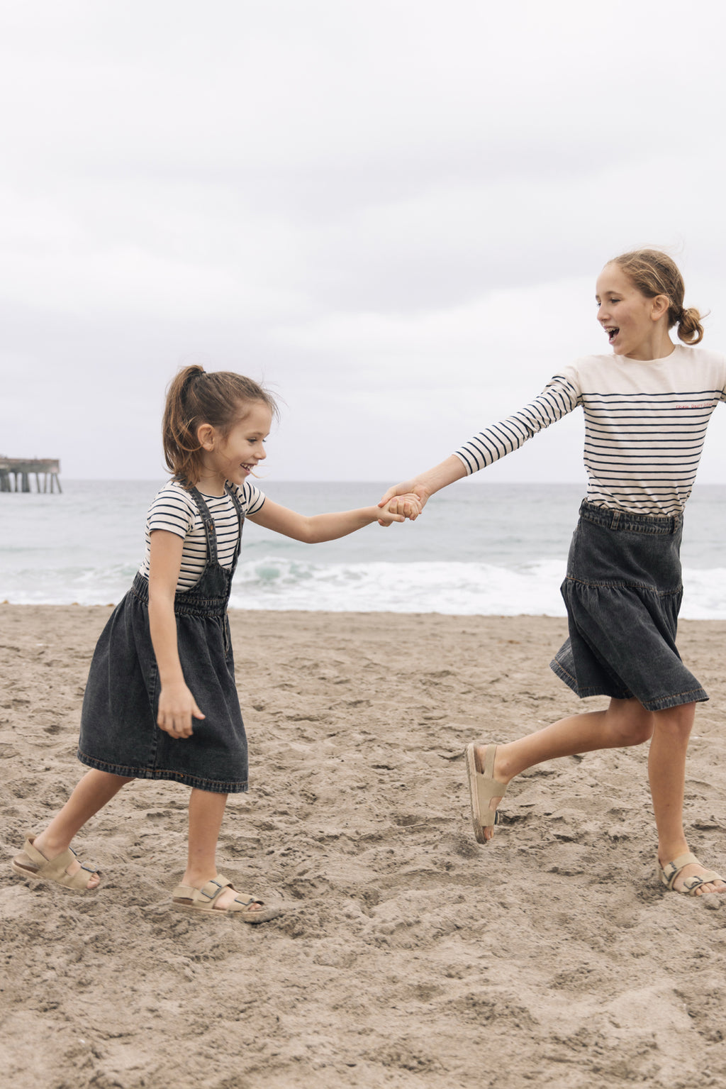 DENIM PLEATED SKIRT black denim